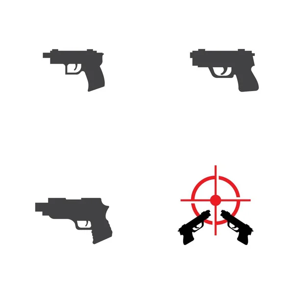 Gun Illustration Desain Ikon Templat - Stok Vektor