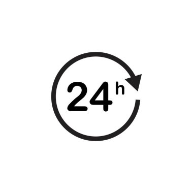 24 Saat simge vektör çizim şablonu