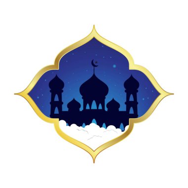 Müslüman ikon vektör illüstrasyon tasarım şablonu