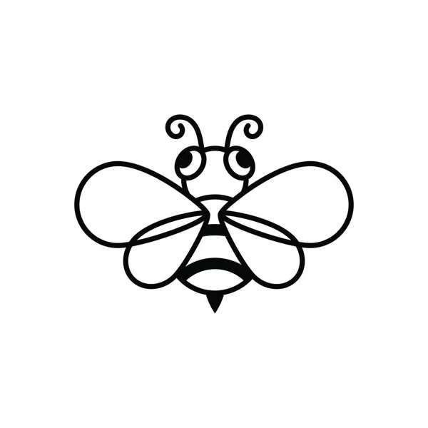 Méhvektor Ikon Illusztráció Tervezési Sablon — Stock Vector