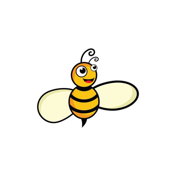 Bee vector icon illustration design template