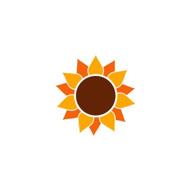 ayçiçeği vektör ikonu tasarım şablonu çizimi