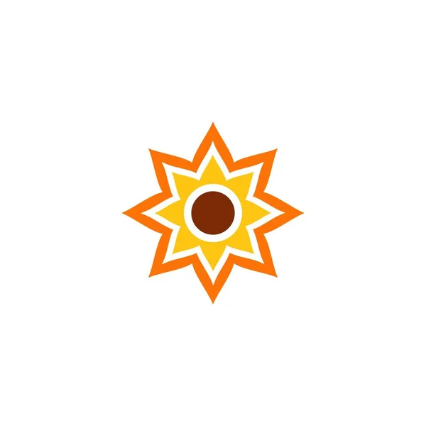 Соняшник Вектор Іконка Дизайну Шаблон Ілюстрація — стоковий вектор