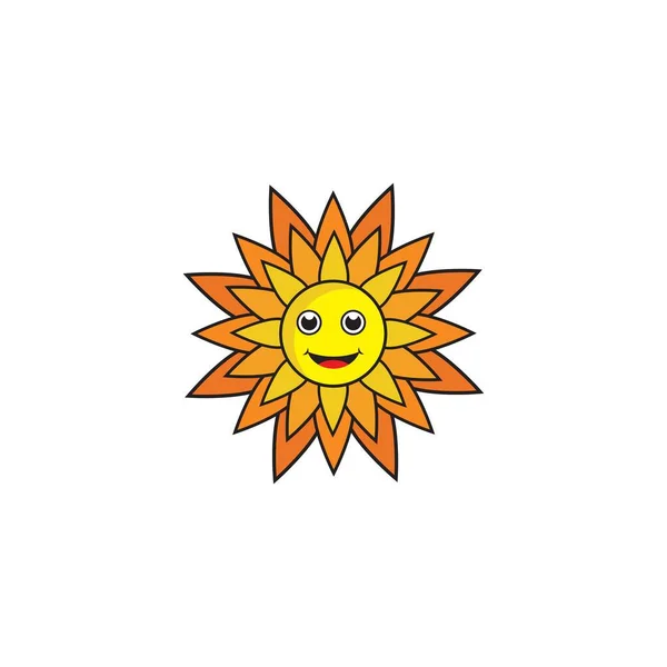 Icono Vector Girasol Plantilla Diseño Ilustración — Archivo Imágenes Vectoriales