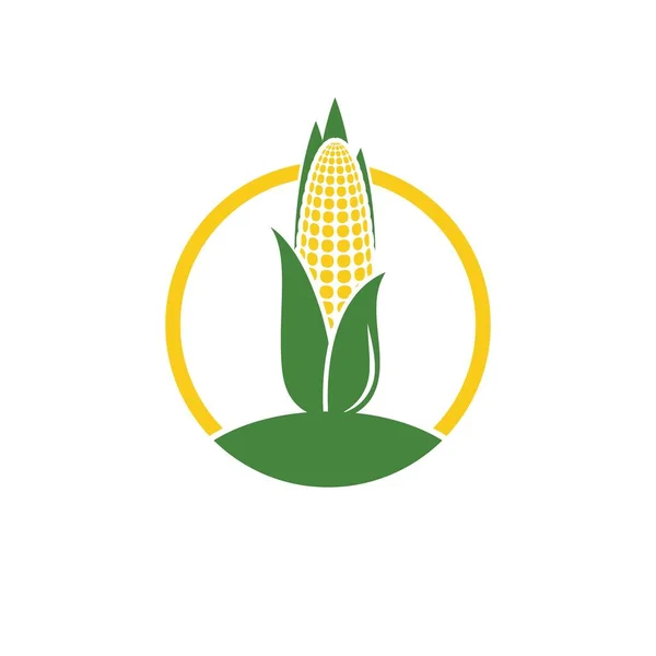Agricultura Maíz Vector Icono Diseño Plantilla — Vector de stock