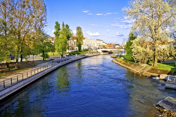 Brda ποταμού στην πόλη Bydgoszcz - Πολωνία Royalty Free Εικόνες Αρχείου