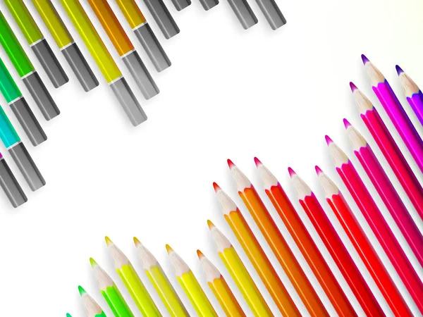 De volta à escola com lápis multicoloridos. EPS10 — Vetor de Stock