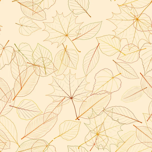 Varrat nélküli színes levelek minta. plusz eps10 — Stock Vector