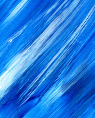 Mavi soyut akrilik doku, arka plan. Fırça kontur dokusu.