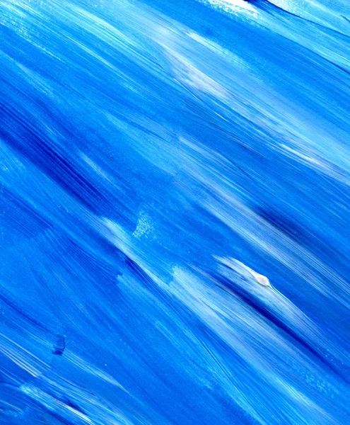 Blaue abstrakte Acryltextur, Hintergrund. Pinselstrich-Textur. — Stockfoto