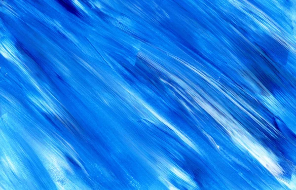 Blaue abstrakte Acryltextur, Hintergrund. Pinselstrich-Textur. — Stockfoto