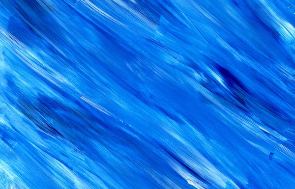 Blaue abstrakte Acryltextur, Hintergrund. Pinselstrich-Textur. — Stockfoto