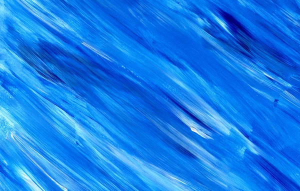 Blaue abstrakte Acryltextur, Hintergrund. Pinselstrich-Textur. — Stockfoto