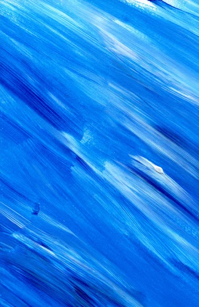 Blaue abstrakte Acryltextur, Hintergrund. Pinselstrich-Textur. — Stockfoto