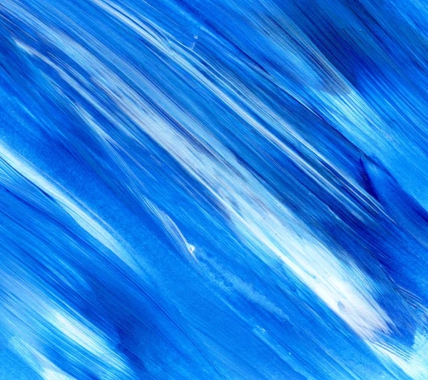 Blaue abstrakte Acryltextur, Hintergrund. Pinselstrich-Textur. — Stockfoto