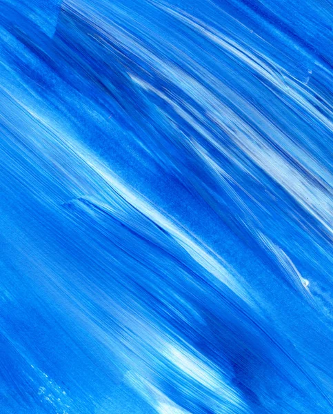 蓝色抽象丙烯酸的纹理，背景。笔刷笔触纹理. — 图库照片
