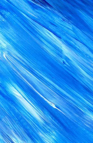 Blaue abstrakte Acryltextur, Hintergrund. Pinselstrich-Textur. — Stockfoto