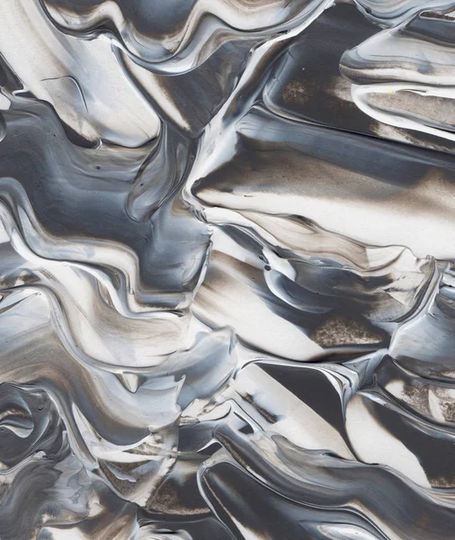 Pintura acrílica de fondo hecha a mano en gris y blanco. Fondo abstracto, textura — Foto de Stock