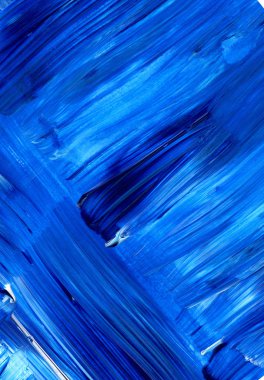 Mavi akrilik dinamik fırça darbesi. El doku, arka plan boyalı