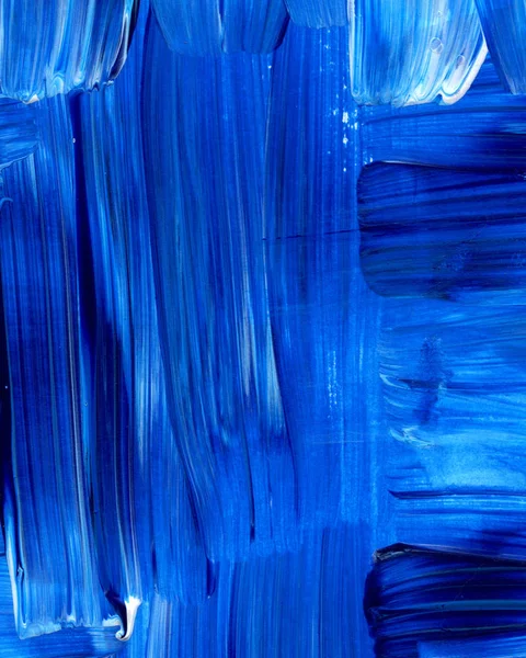 Pincel Dinâmico Acrílico Azul Textura Pintada Mão Fundo — Fotografia de Stock