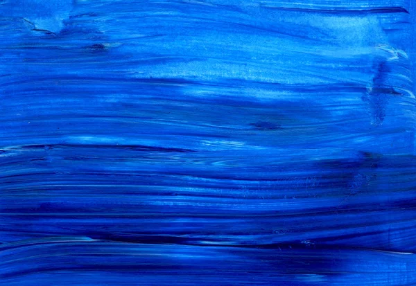 Blue acrylic dynamic brush stroke. Hand painted texture, background — Stock Photo, Image