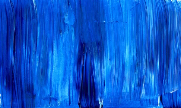 Pincel dinâmico acrílico azul. Textura pintada à mão, fundo — Fotografia de Stock