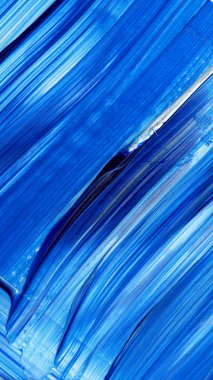 Mavi akrilik dinamik fırça darbesi. El doku, arka plan boyalı