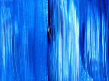 Mavi akrilik dinamik fırça darbesi. El doku, arka plan boyalı