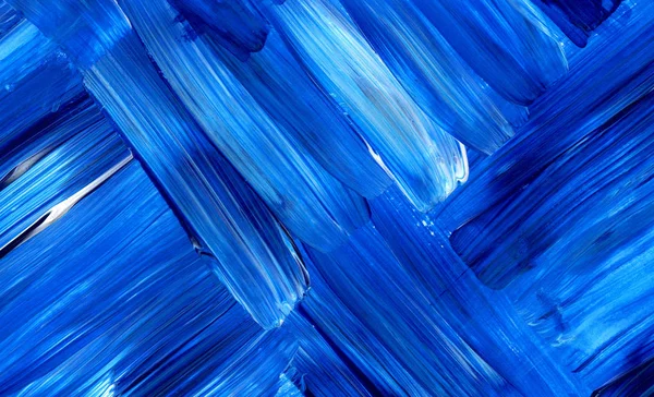 Mavi akrilik dinamik fırça darbesi. El doku, arka plan boyalı