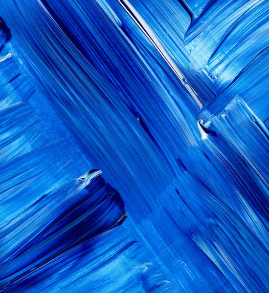 Modrá Akrylová dynamického tahu. Ručně malované textury, pozadí — Stock fotografie