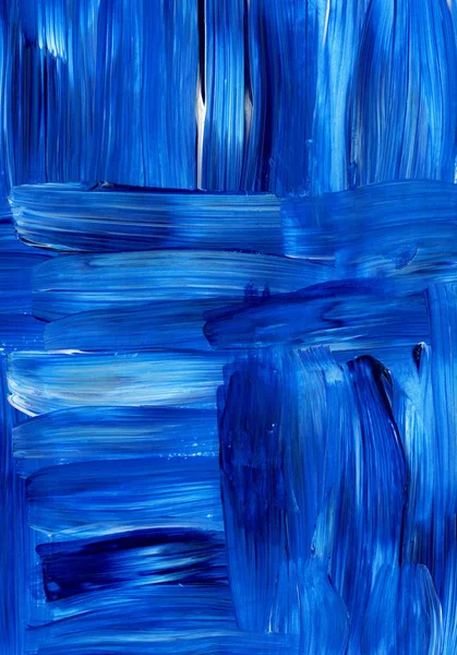 Blue acrylic dynamic brush stroke. Hand painted texture, background