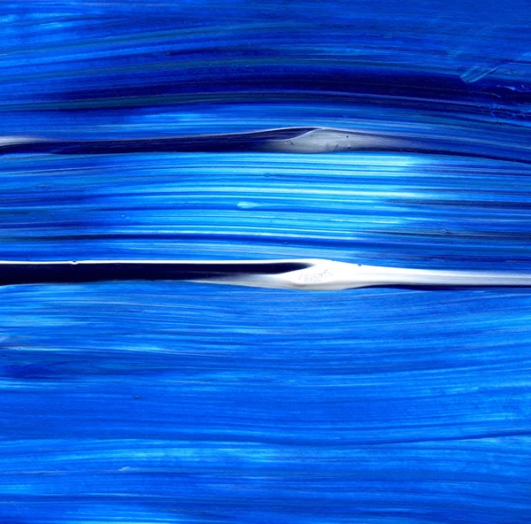 Pinceau dynamique acrylique bleu. Texture peinte à la main, fond — Photo