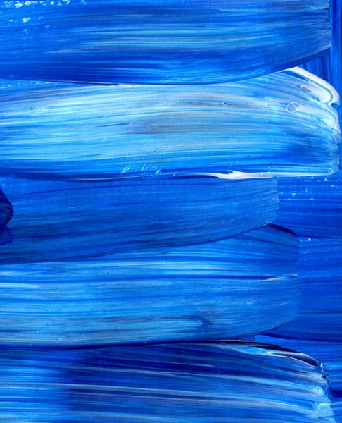 Blauwe acryl dynamische penseelstreek. Handgeschilderde textuur, achtergrond — Stockfoto