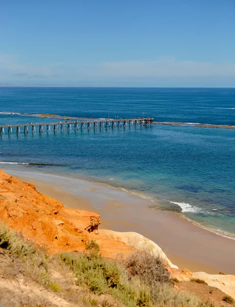 Port Willunga Adelaide South Australia Sunny Coastal View Blue Sea — Stock Photo, Image