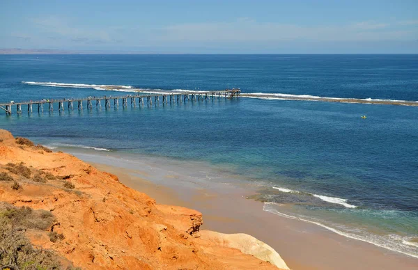 Port Willunga Adelaide Südaustralien Sonniger Küstenblick Auf Das Blaue Meer — Stockfoto