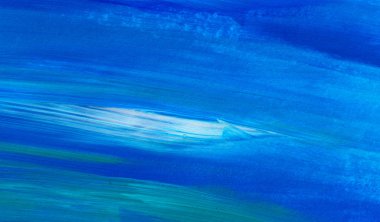 Yaratıcı mavi el boyası arka plan, duvar kağıdı, doku, fırça darbeleriyle tuval üzerinde akrilik boya. Modern sanat. Çağdaş sanat.