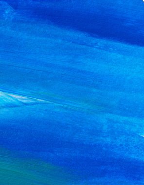 Yaratıcı mavi el boyası arka plan, duvar kağıdı, doku, fırça darbeleriyle tuval üzerinde akrilik boya. Modern sanat. Çağdaş sanat.