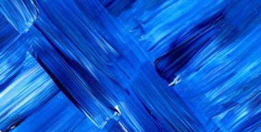 Mavi soyut el boyası arka plan, duvar kağıdı, doku, fırça darbeleriyle tuval. Modern sanat. Çağdaş sanat.