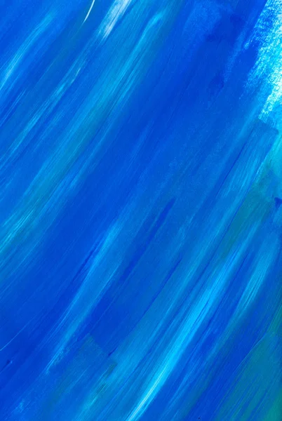 Creatief Blauw Abstracte Hand Geschilderde Achtergrond Behang Textuur Penseelstreken Moderne — Stockfoto