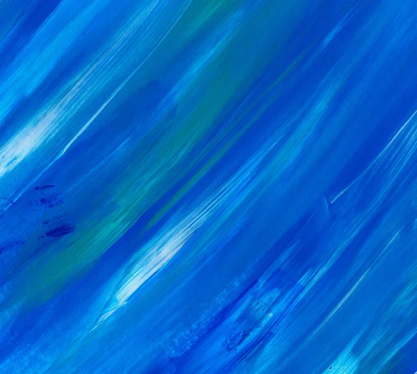 富有创意的蓝色抽象手绘背景 画布上用笔画的丙烯酸 现代艺术 当代艺术 — 图库照片