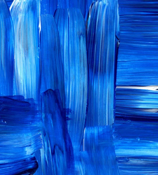 蓝色抽象手绘背景 画笔画布 现代艺术 当代艺术 — 图库照片