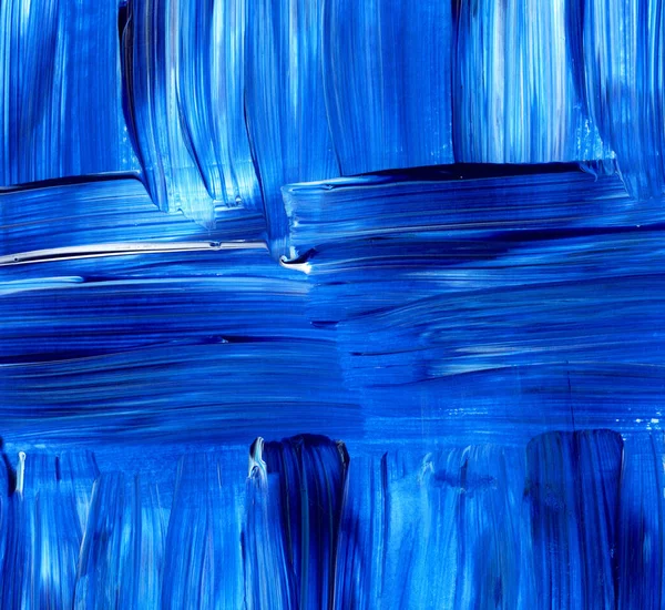蓝色抽象手绘背景 画笔画布 现代艺术 当代艺术 — 图库照片