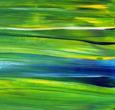 Yaratıcı yeşil el boyası arka plan, duvar kağıdı, doku, fırça darbeleriyle tuval üzerinde akrilik boya. Modern sanat. Çağdaş sanat.