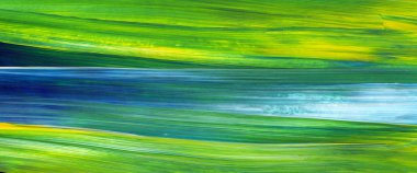 Yaratıcı yeşil el boyası arka plan, duvar kağıdı, doku, fırça darbeleriyle tuval üzerinde akrilik boya. Modern sanat. Çağdaş sanat.