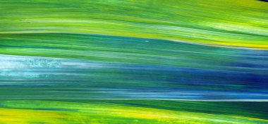 Yaratıcı yeşil el boyası arka plan, duvar kağıdı, doku, fırça darbeleriyle tuval üzerinde akrilik boya. Modern sanat. Çağdaş sanat.