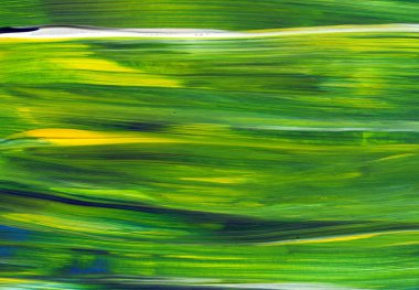 Yaratıcı yeşil el boyası arka plan, duvar kağıdı, doku, fırça darbeleriyle tuval üzerinde akrilik boya. Modern sanat. Çağdaş sanat.