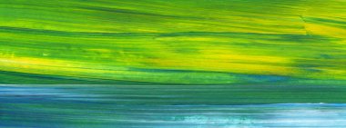 Yaratıcı yeşil el boyası arka plan, duvar kağıdı, doku, fırça darbeleriyle tuval üzerinde akrilik boya. Modern sanat. Çağdaş sanat.