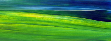 Yaratıcı yeşil el boyası arka plan, duvar kağıdı, doku, fırça darbeleriyle tuval üzerinde akrilik boya. Modern sanat. Çağdaş sanat.