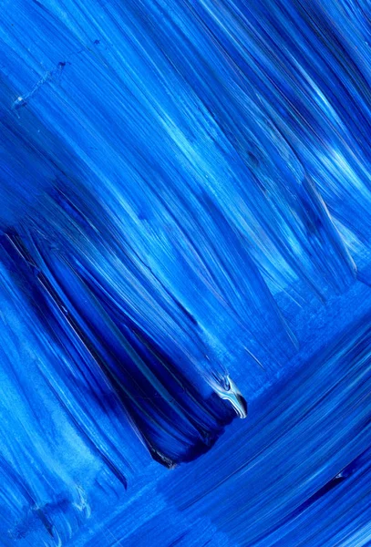 Modré Abstraktní Ručně Malované Pozadí Tapety Textura Plátno Tahy Štětcem — Stock fotografie