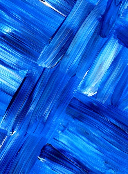 Mavi soyut el boyası arka plan, duvar kağıdı, doku, fırça darbeleriyle tuval. Modern sanat. Çağdaş sanat.